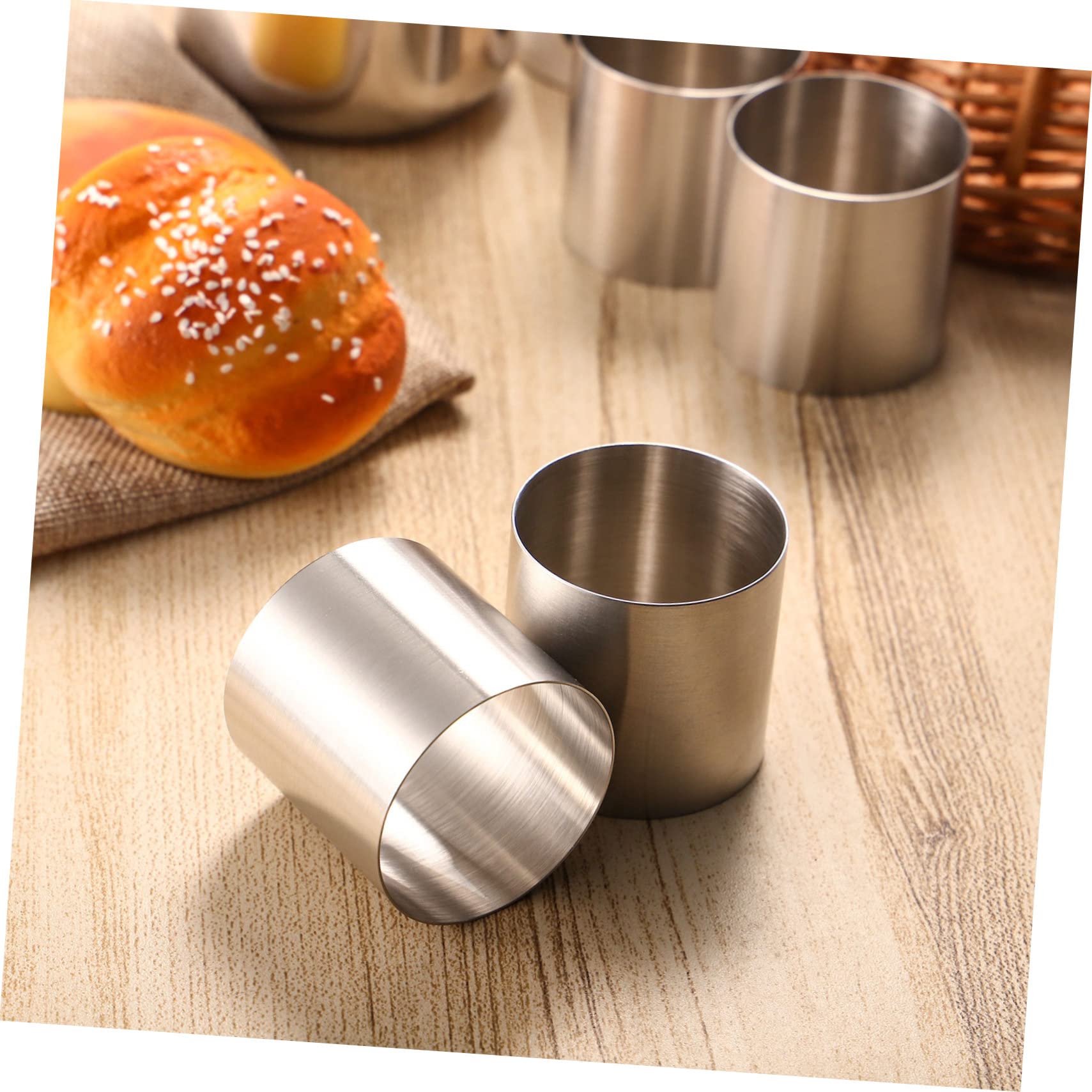 8 Piezas de Moldes Redondos de Acero Inoxidable para Mini Tartas y Pasteles de Mousse, Reutilizables y Fáciles de Desmoldar, Ideales para Hornear Postres