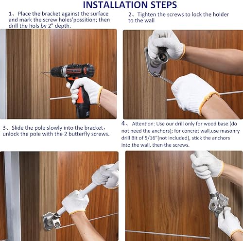 Vista 16 de Soporte para asta de bandera de acero inoxidable 304, soporte de asta de bandera resistente para asta de bandera de 1.02 pulgadas con 2 posiciones