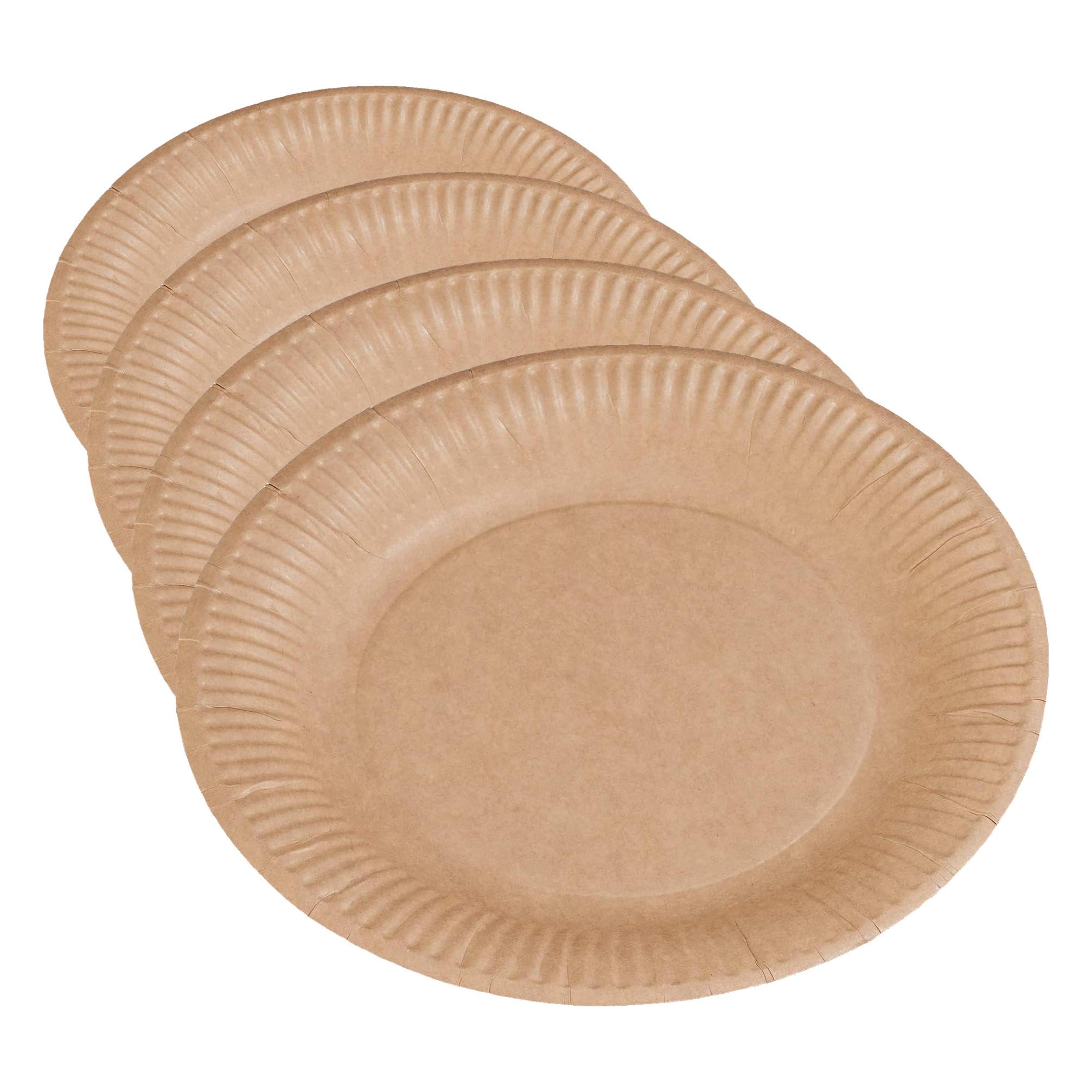 Platos kraft de cartón de 23 cm de la línea ARTS DE LA MESA de Le NAPPAGE