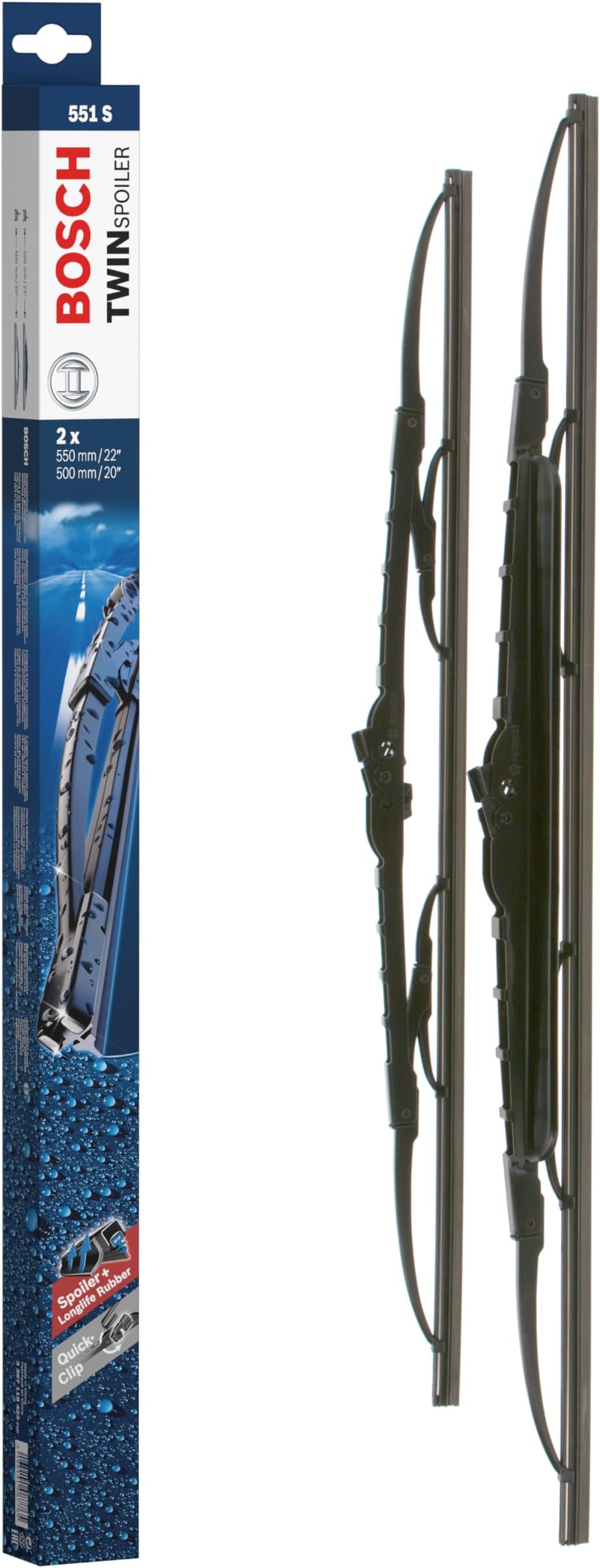 3397118423 Twin Spoiler OE Replacement Wiper Blades - Driver and Passenger Side - Set of 2 Blades (22' & 20')