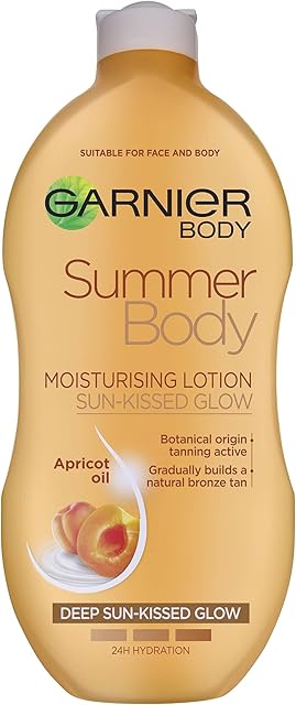 Garnier Summer Body Gradual Tan Moisturiser Deep 250ml, For A Radiant, Sun Kissed Glow, Suitable For Face & Body, 24 Hour Hydration & A Natural Even Tan, Fast Absorption, Vegan Formula