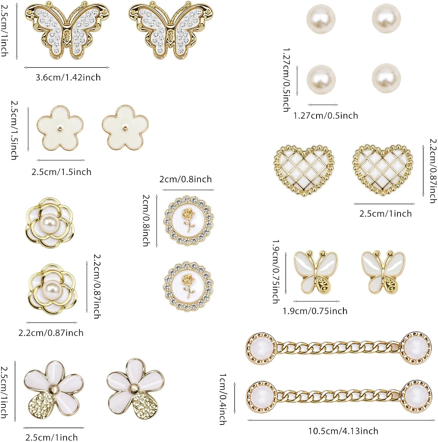 20 Pcs Plastic Shoe Charms with Pearl and Gem Design, Cute Butterfly Flower Shoe Clips for DIY Sandals, Bling Shoe Accessories for Women Birthday Party Favor image 2