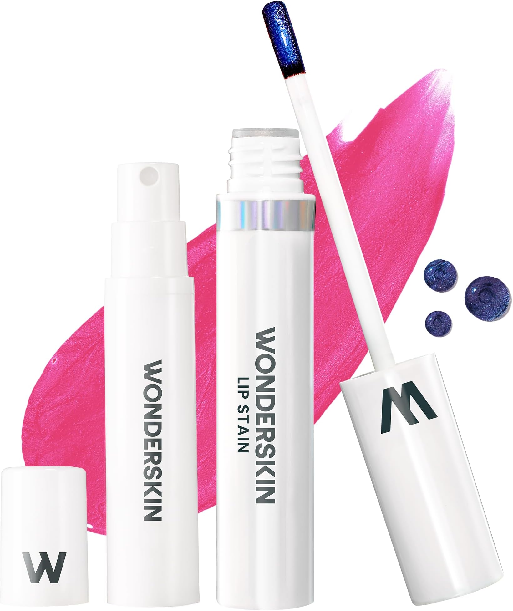Wonderskin Wonder Blading Lip Stain Peel Off and Reveal Kit - Long Lasting, Waterproof Pink Lip Tint, Transfer Proof Natural Makeup Stain Kit (Neon Rose)