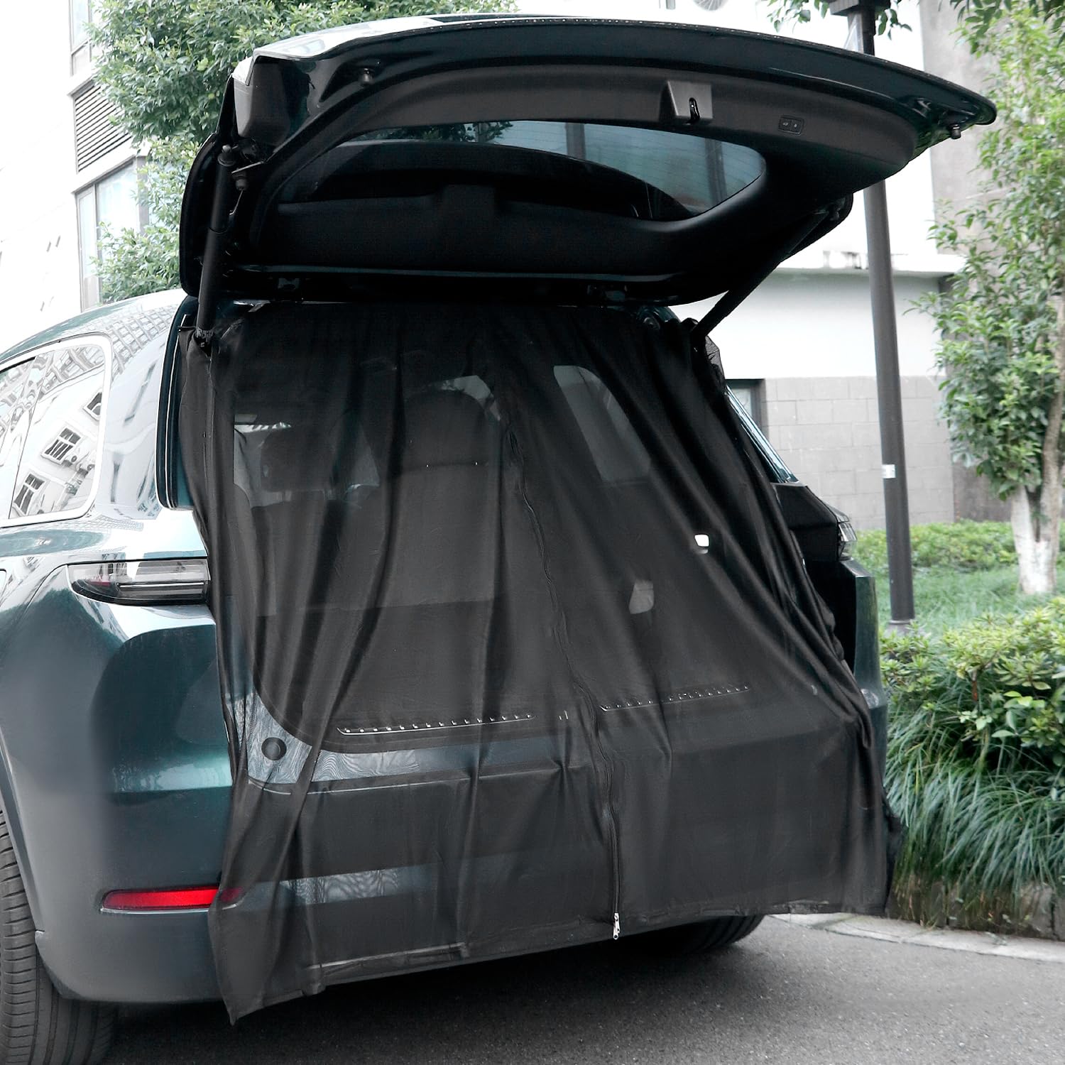 QWORK® mosquitera Furgoneta Camper, mosquitera para portón Trasero, con Doble Cremallera, 180 x 160 cm, para autocaravanas, Furgonetas y SUV Grandes