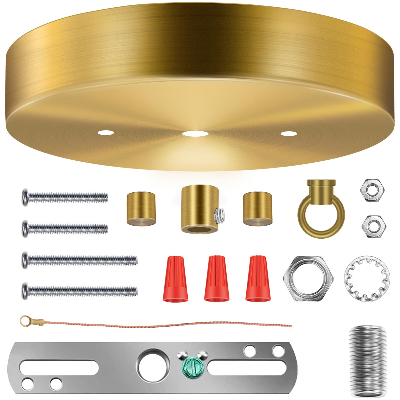 Kit de toldo de luz mejorado de 5-1/8 pulgadas con placa de cubierta de techo de repuesto resistente y accesorios de montaje para accesorios de iluminación, lámpara colgante de araña o