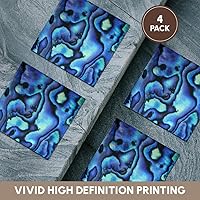 Vista 6 de 3dRose CST_73908_3 Patrón de concha de Paua 'abulón', Nueva Zelanda-AU02 DWA4678-David - Posavasos para azulejos de cerámica, juego de 4