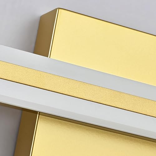 Miniatura 9 de SOLFART Lámparas de tocador de baño regulables sobre el espejo modernas lámparas LED de tocador 31.9 pulgadas luces LED doradas