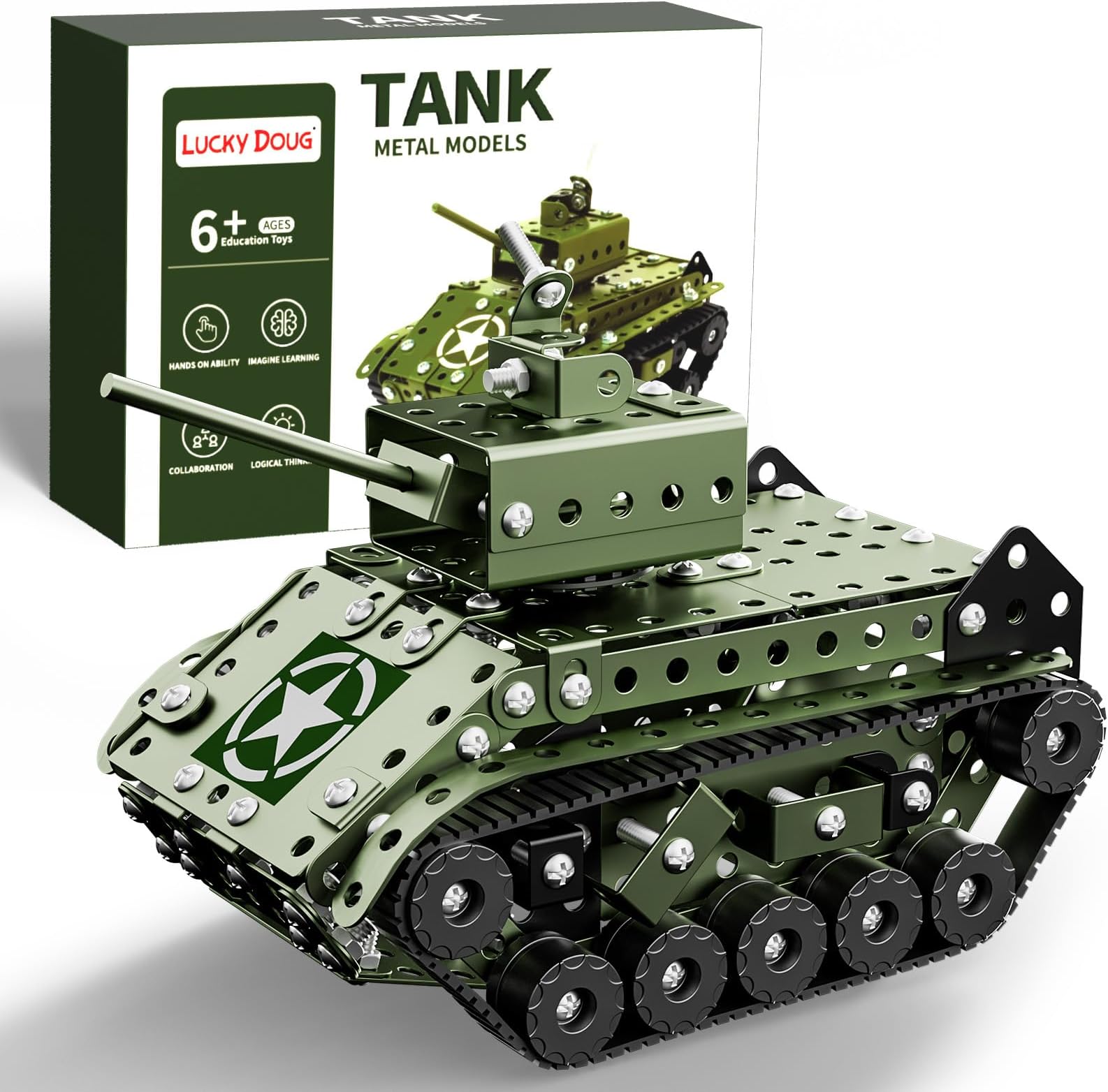 Lucky Doug STEM Building Projects Model Army Tank Set - 284 Pieces STEM Project Building Toys for Kids Ages 8-12, Assembly Science Kit Educational Toys Gift for Kids Boys 7 8 9 10 11 12-16 Years Old