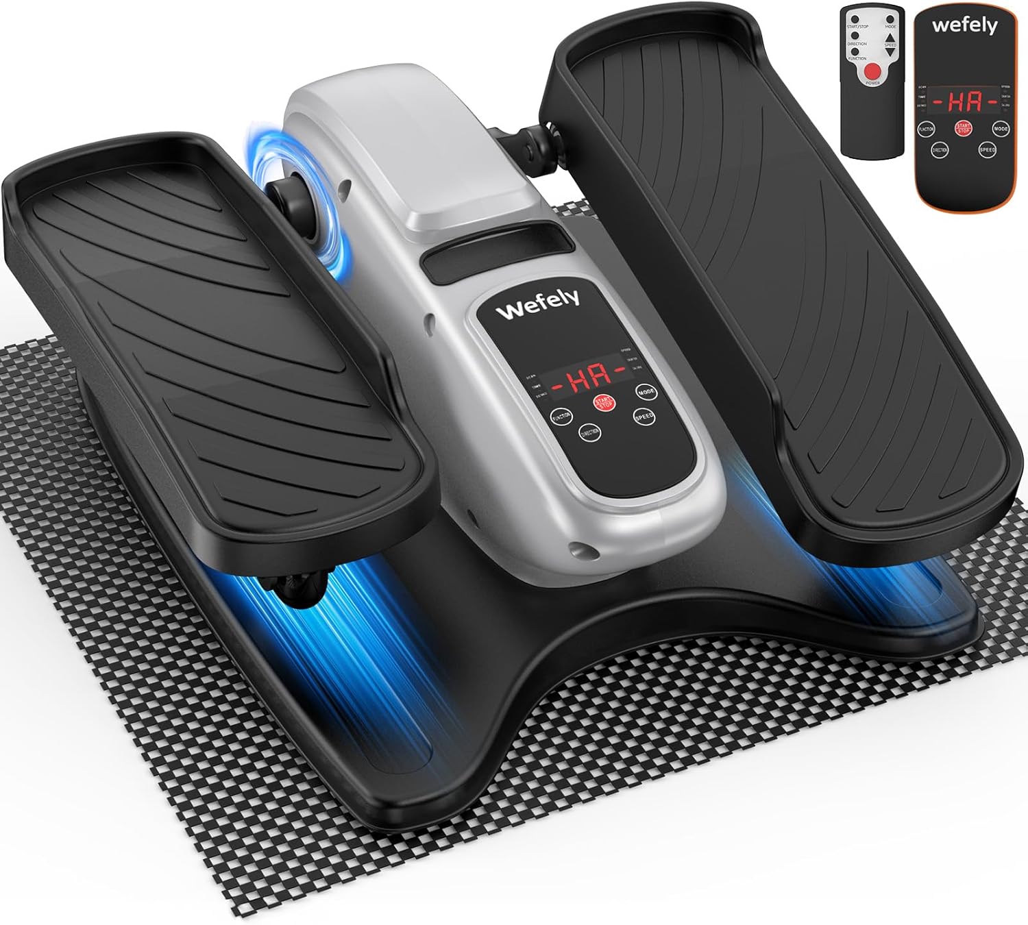 Under Desk Elliptical Machine,Leg Exerciser While Sitting for Seniors with 12 Adjustable Speed RF Remote Control,Quiet & Portable Mini Seated Pedal Exerciser with Non-Slip Mat for Home Office