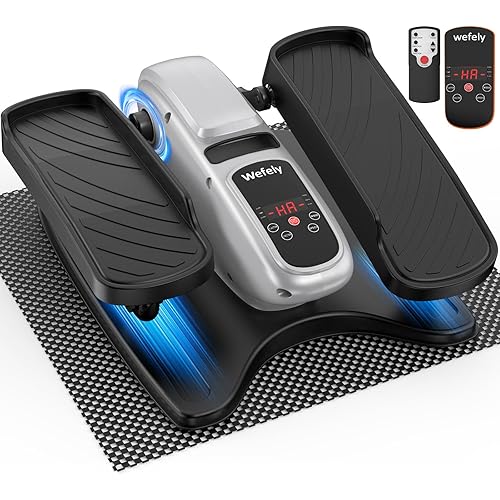 Under Desk Elliptical Machine,Leg Exerciser While Sitting for Seniors with 12 Adjustable Speed RF Remote Control,Quiet & Portable Mini Seated Pedal Exerciser with Non-Slip Mat for Home Office