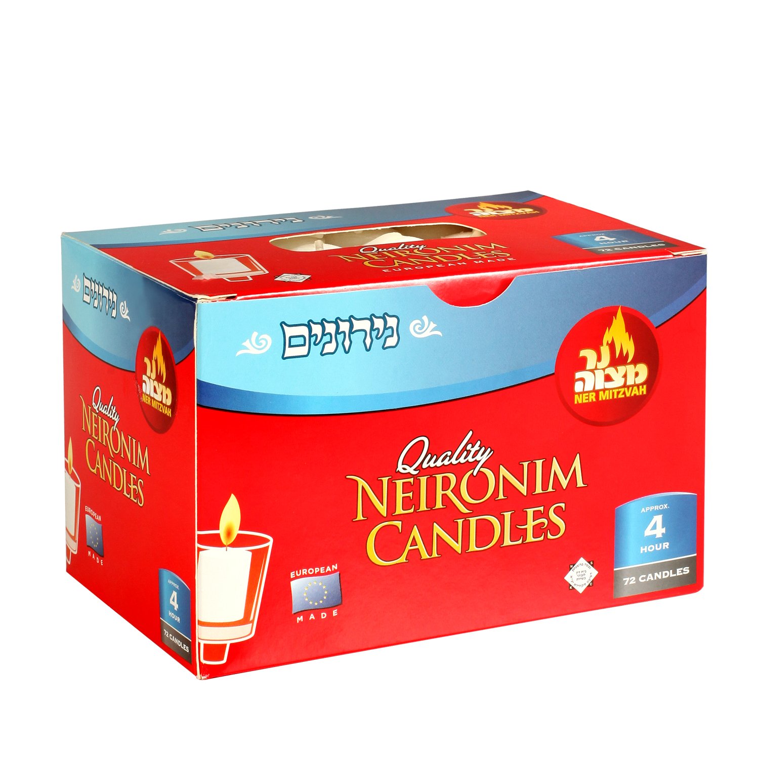 Ner Mitzvah Velas Neironim 4 horas Shabbat Neronim vela votiva cera 72 unidades