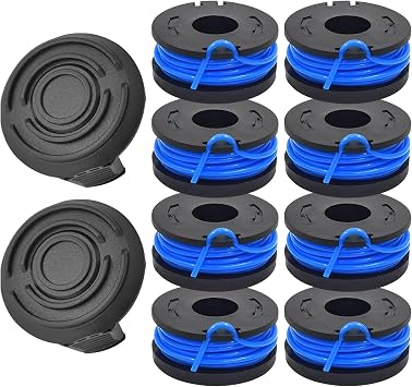 Replacement String Trimmer Line for Harbor Freight Bauer 19115C-B 20V Cordless Weed Wacker String Trimmer, 0.065" 10FT 8 Spools + 2 Caps