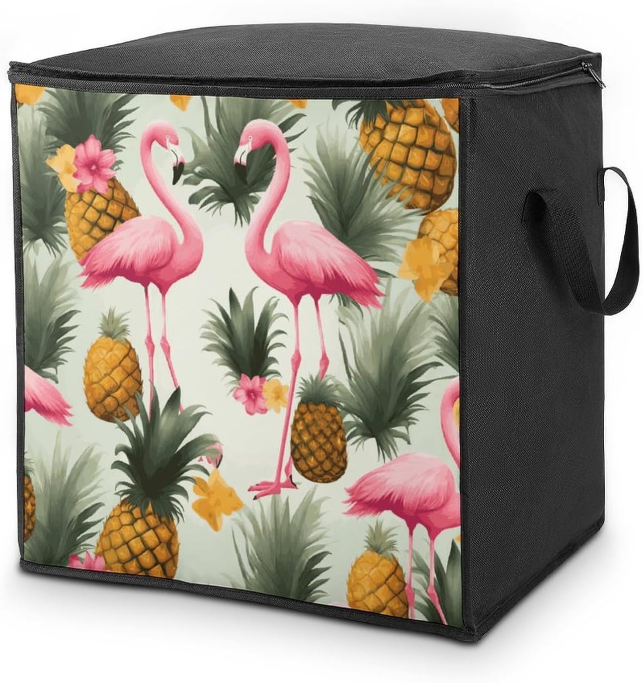 Flamingos Comforter Storage Bag Moving Bag | Clothes Storage Bins-70L,Moving Bag With Dual Handles For Easy Carrying, Zipper Design Durability for Home,Bedroom,Closet