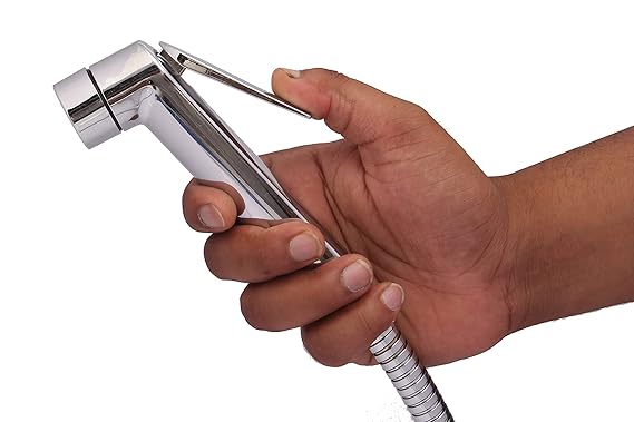 Alnico Premium Chrome Finish Health Faucet with Stainless Steel Pipe (Chain), Faucet Holder and Plastic Wall Plugs with Screw.