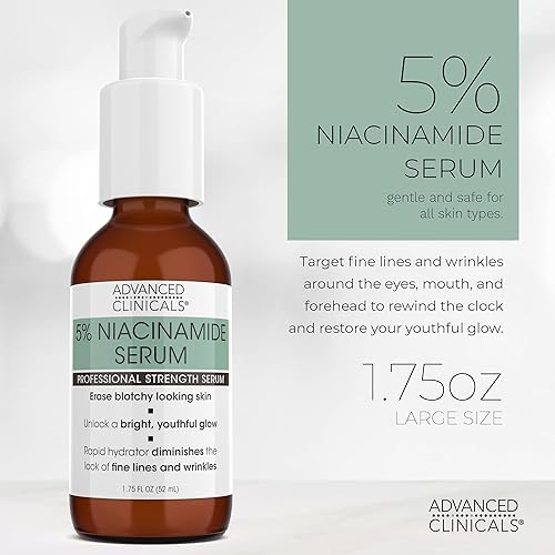 Miniatura 9 de Advanced Clinicals Crema iluminadora de vitamina C + suero de niacinamida al 5% con ácido hialurónico, juego de 2 piezas  Loción corporal de