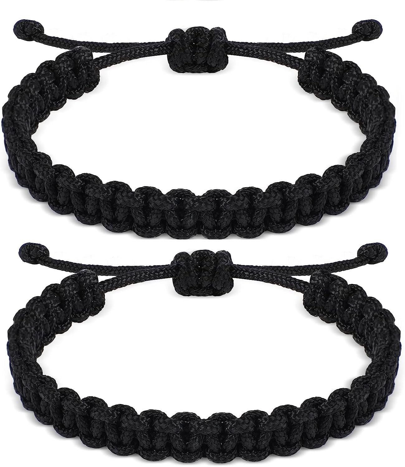 DICHKAU Bracelet, Bracelets for Women Men Boys Girls Couples Adjustable Size (Pack of 2 Black Bracelet) Braided Paracord Handmade Bracelet Unisex Black Bracelet Mens Bracelet Womens Bracelet (B0C7MPF4F6) Amazon Price History, Amazon Price Tracker