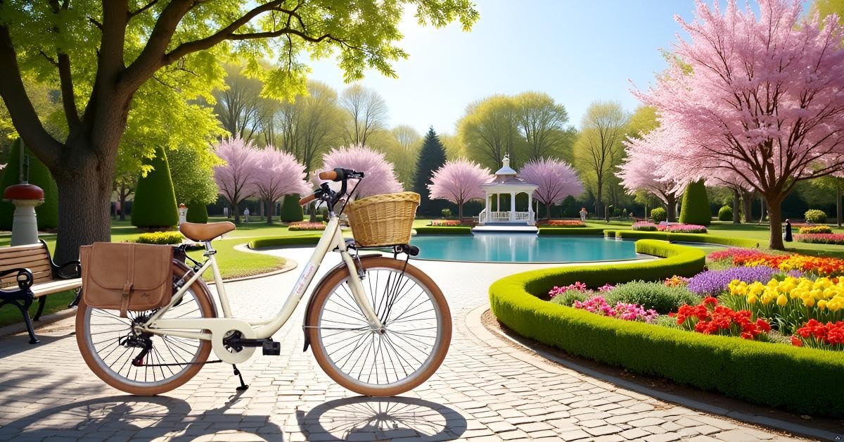 Cicli Tessari - bicicletta donna bici da passeggio city bike 26 cambio 6 velocita' telaio basso cesto in vimini vintage con borse laterali