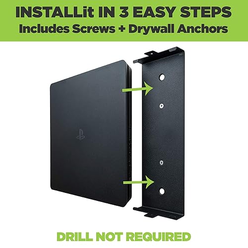 Miniatura 6 de HIDEit Mounts 4P Wall Mount for PS4 Pro - US Patent, American Company - Steel Mount for PlayStation 4 Pro to Store Your PS4 Pro on Wall Near or