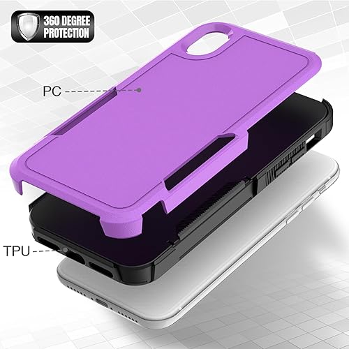 Miniatura 5 de Funda para iPhone XR funda protectora de doble capa resistente para teléfono celular, a prueba de golpes, resistente, con protector de pantalla,