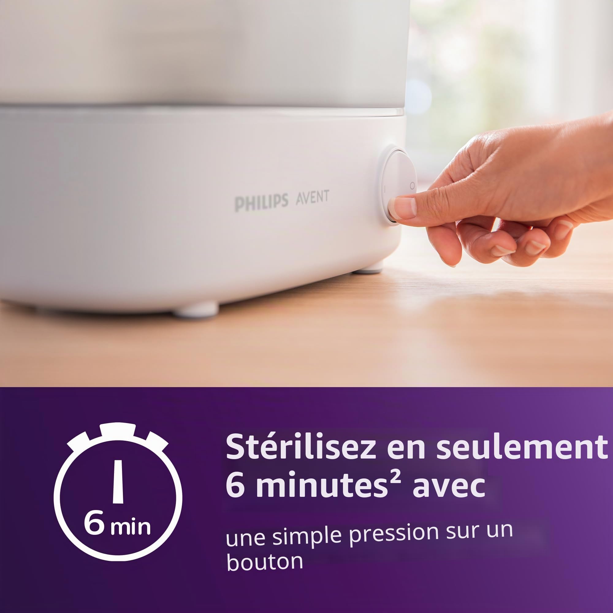 Philips Avent Advanced Bottle Steriliser, Kills 99.9% of Germs*, 10 min Sterilising Cycle - SCF291/01