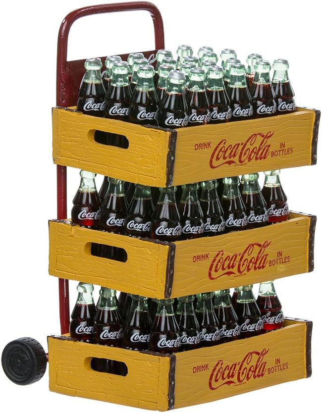Kurt Adler Coca-Cola Santa with Delivery Cart, 10.5-Inch, Set of 2
