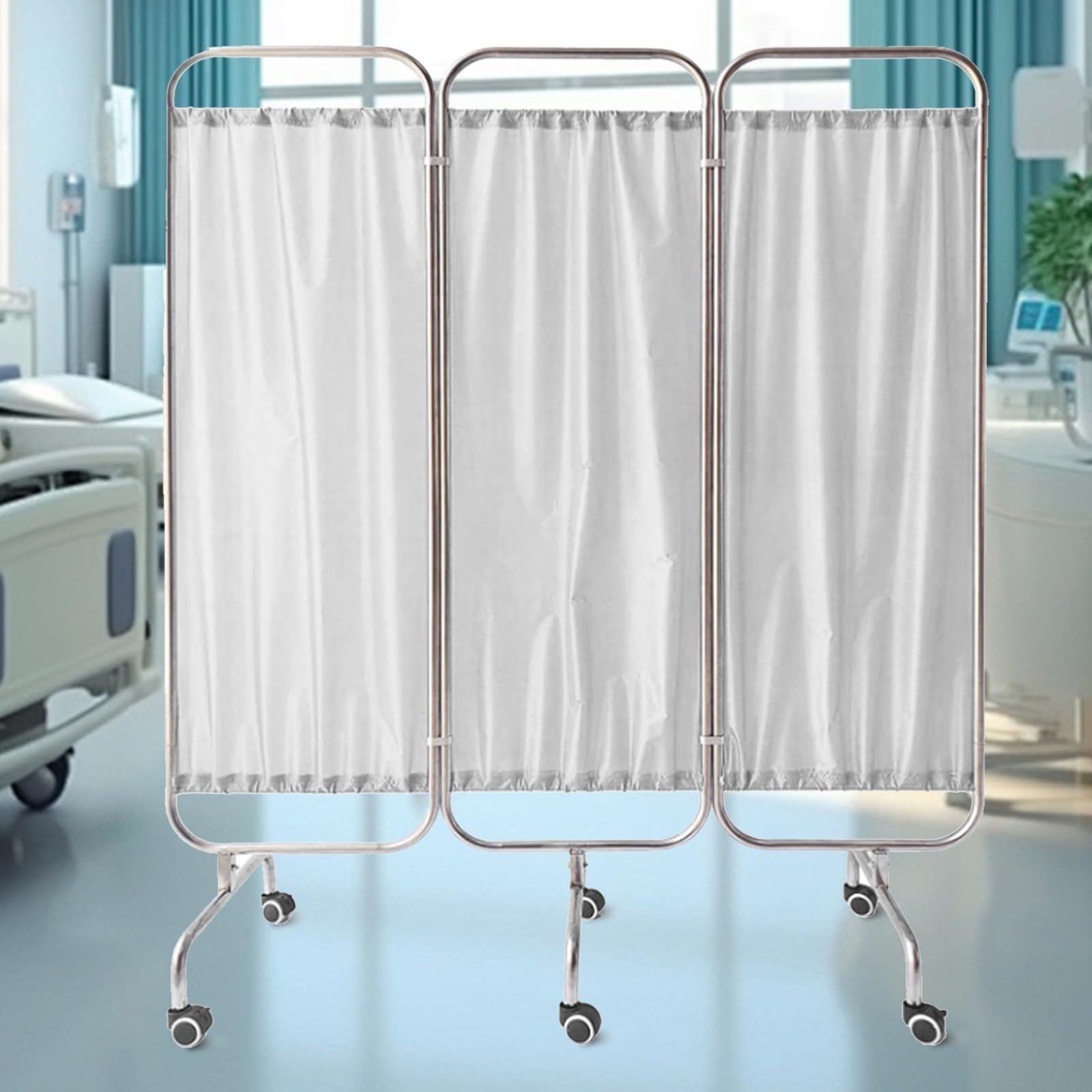 Paravent médical blanc 150x180 cm cloison de séparation temporaire intérieure