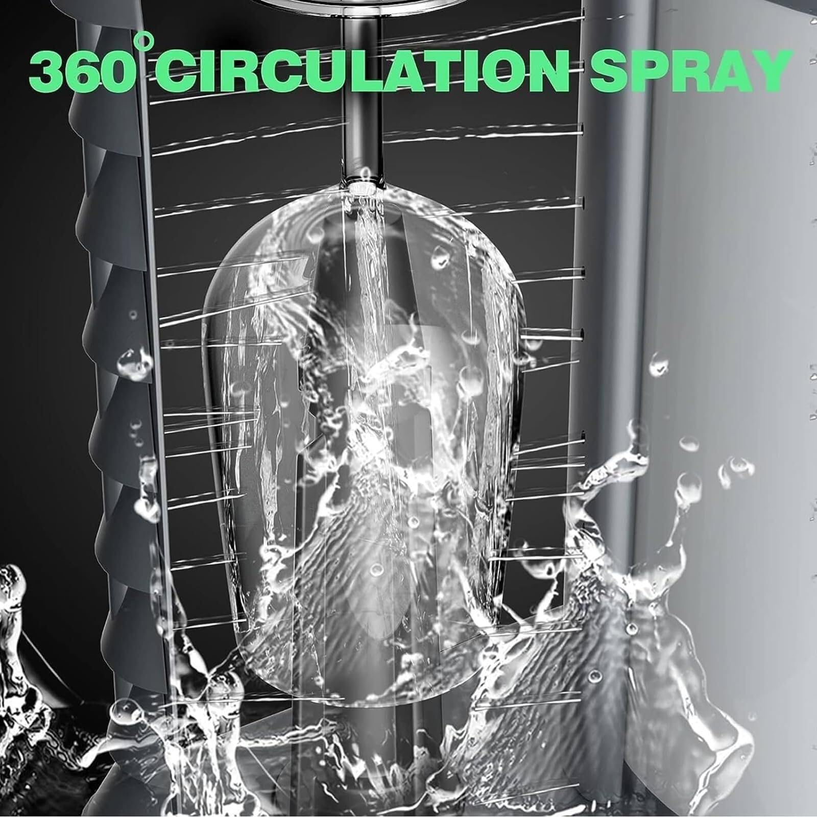 Lavabicchieri ad alta pressione, lavabicchieri non elettrica con spazzola di pulizia a 360°, lavabicchieri professionale, flusso d'acqua sia all'interno che all'esterno, per ristoranti, bar