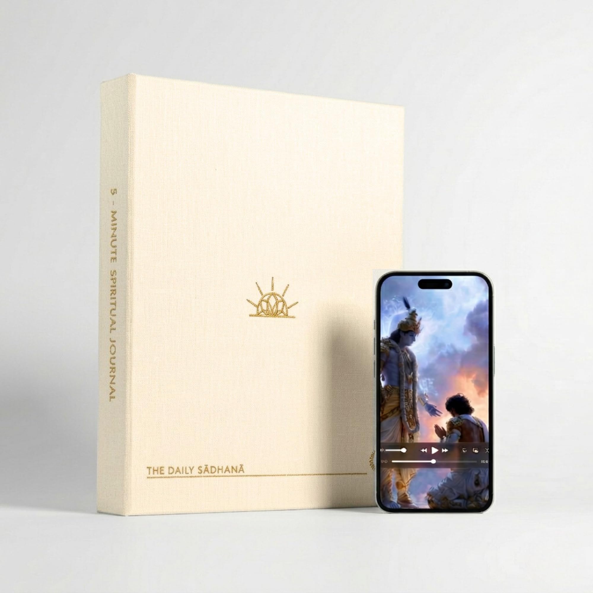 Daily Sādhanā – 90-Day Guided Spiritual Journal with 90 QR Video Lessons | Bhagavad Gita Shlokas | 5-Minute Morning & Evening Practice | Cloth Hardcover, Gold Foil | Premium Gift Box with Pen-picture-10