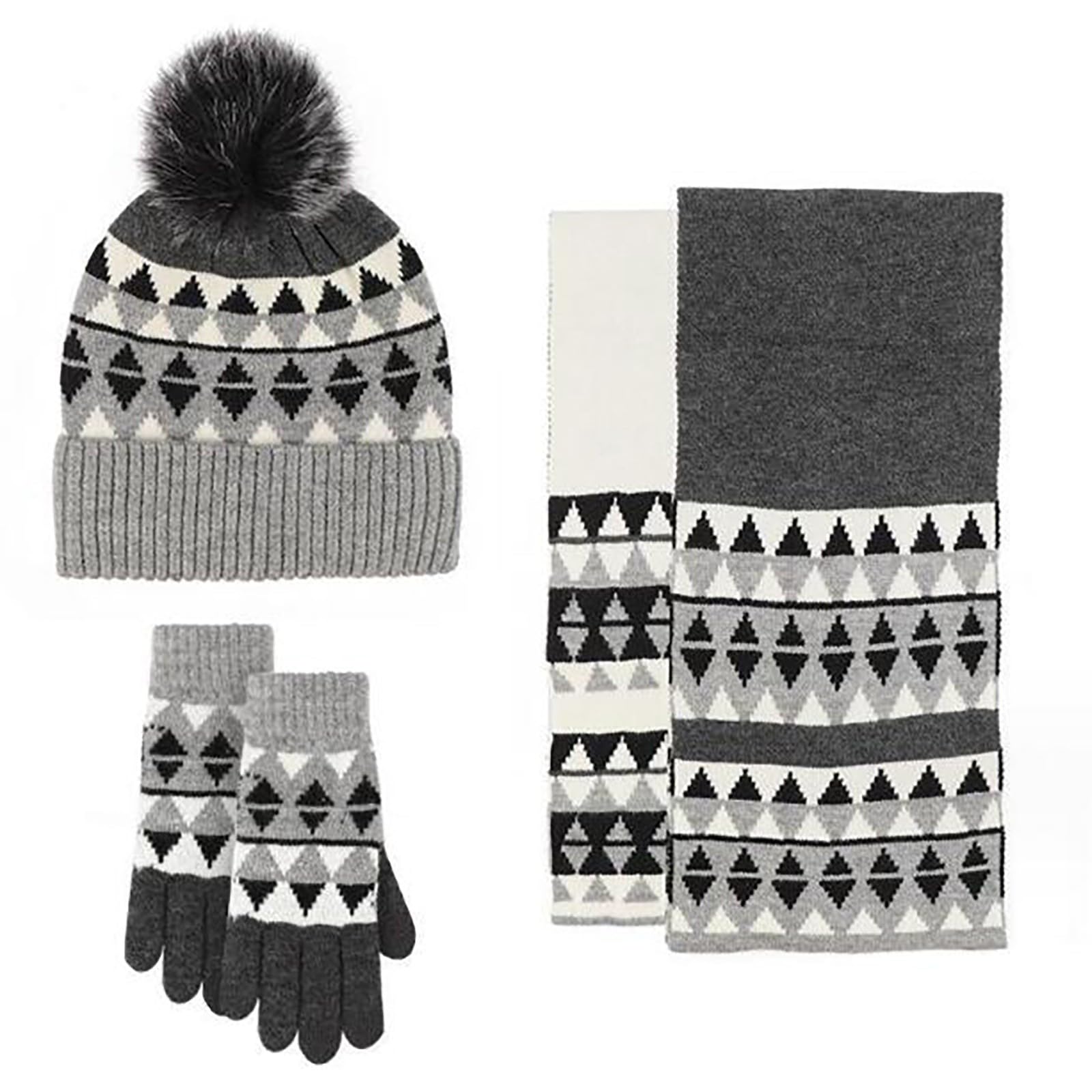 Générique Ensemble Bonnet Gant Echarpe Femme Coupe-Vent Écharpe Chaude 2 en 1 Polaire Idee Cadeau Homme Couple Maman Papa Tour De Cou Cuisine Foulard Cheveux Chimio
