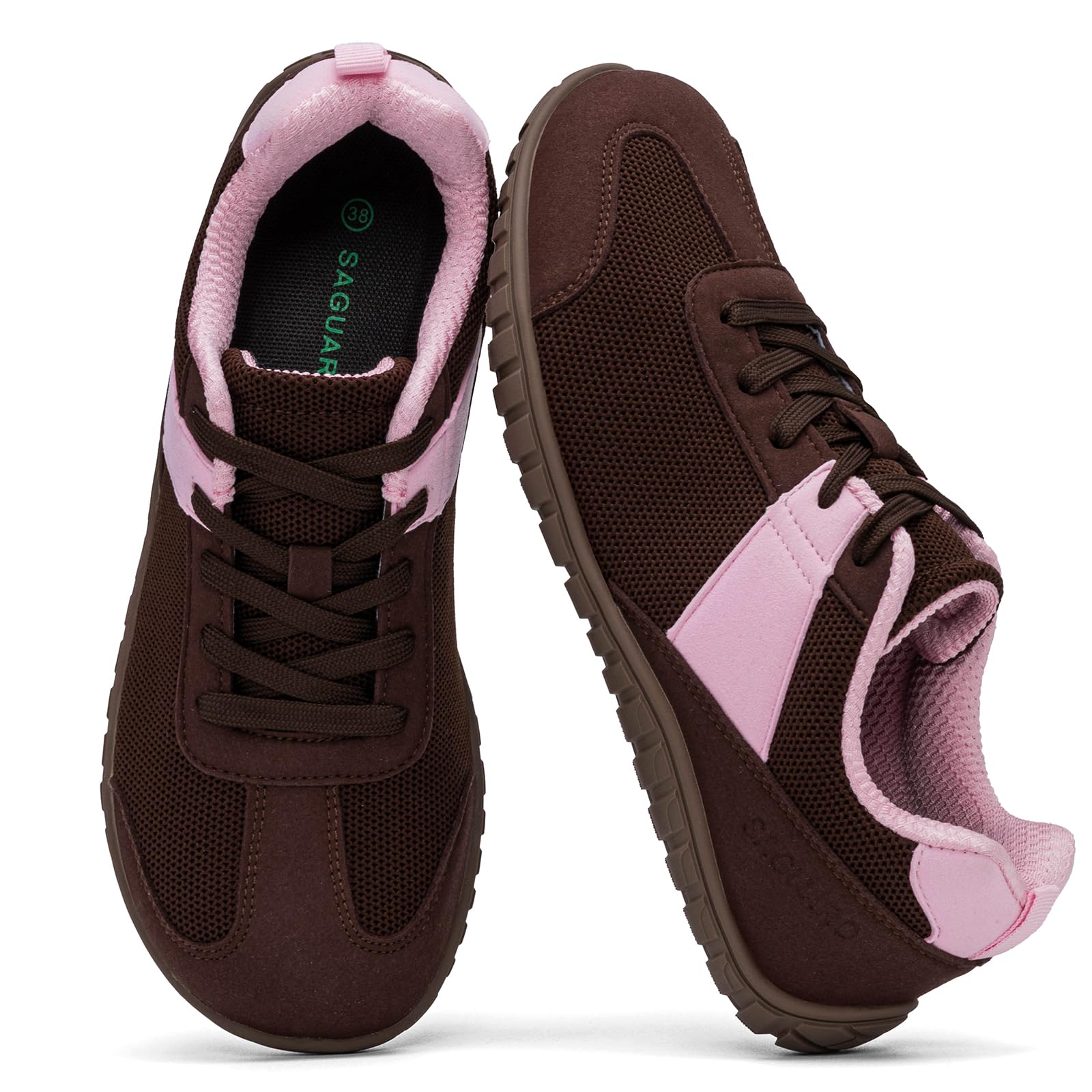 SAGAURO Barfußschuhe Damen Sommer Barfuß-Sneaker Leicht Atmungsaktive mit Breiter Zehenbox & Zero-Drop-Sohle, Gr.35-43
