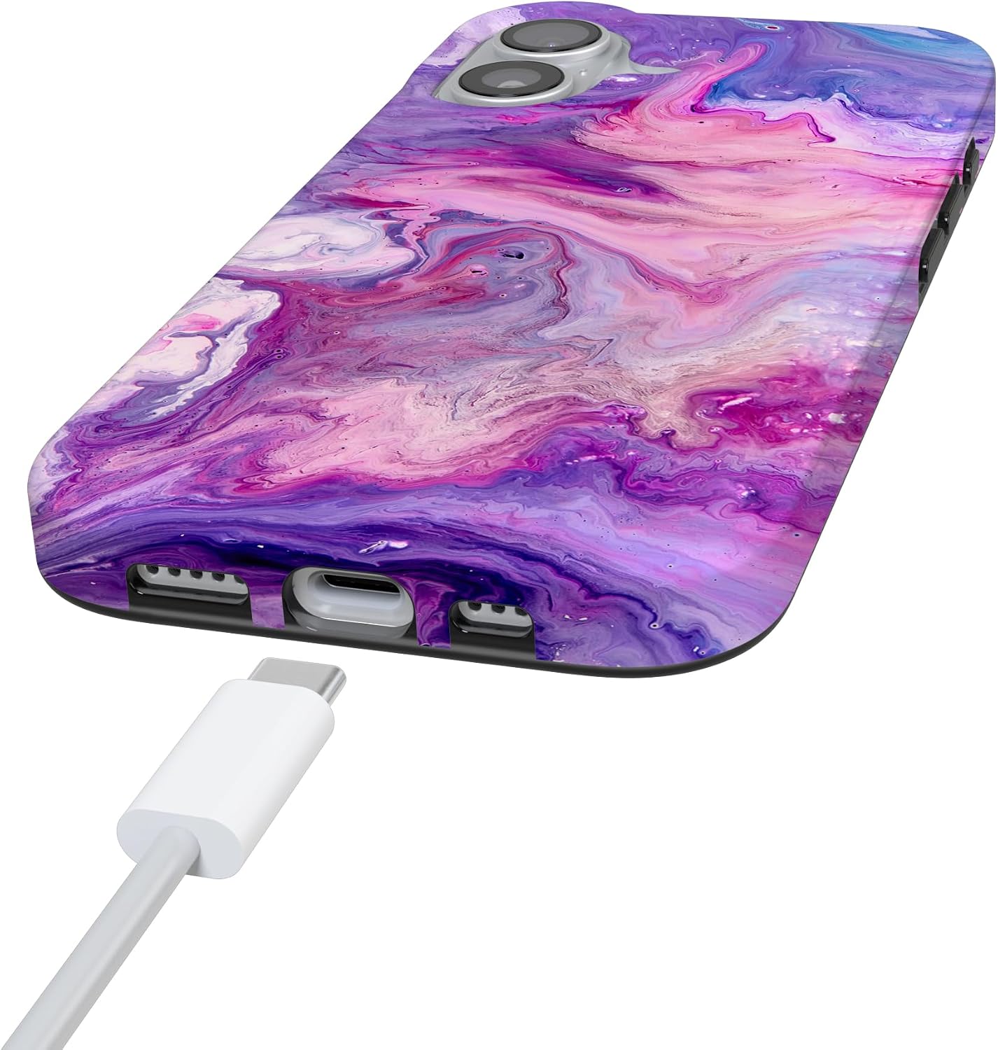Casely iPhone 17 Case | Tie Dying Over You | Purple Marble | Compatible with MagSafe | Classic Ultra Slim Design
