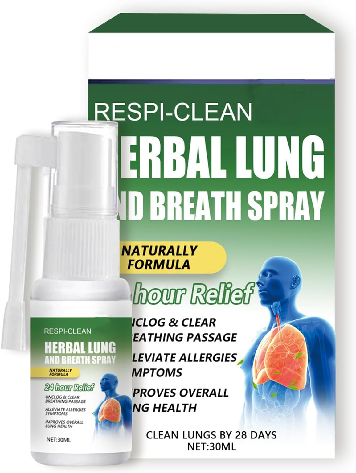 – Respinature Herbal Lung Cleanse Mist - Natural Respiratory Cleanse & Breathe Spray, Lung Exerciser Powerful Lung Support, Lung Cleanse for Smokers, Herbal Lung Care Essence Daily Use - 30ml (1)