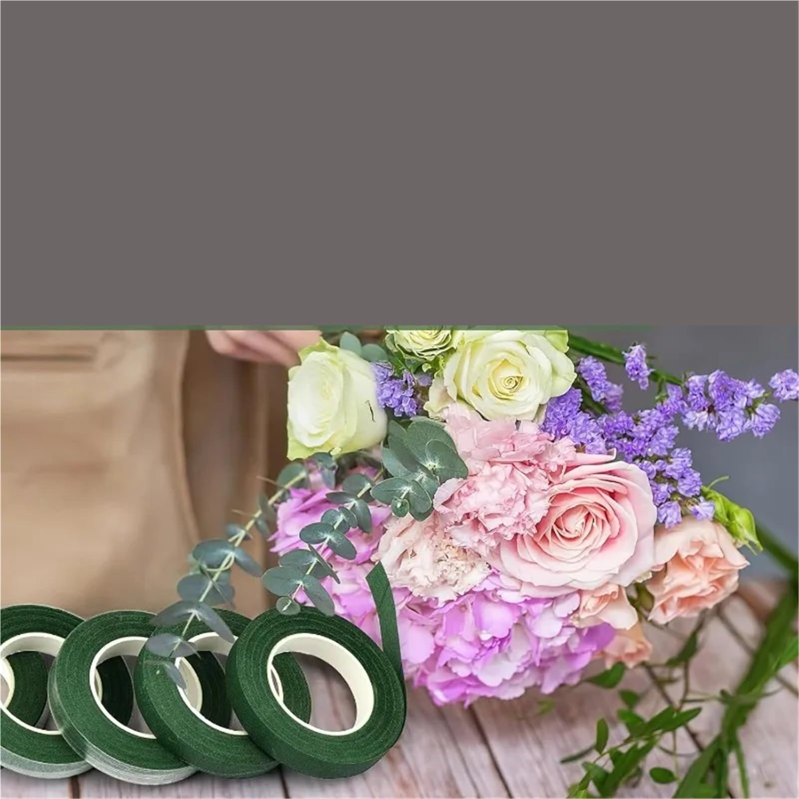 Taśma florystyczna, Florist Tape Pack Of 20 Dark Green meters x 7 cm
