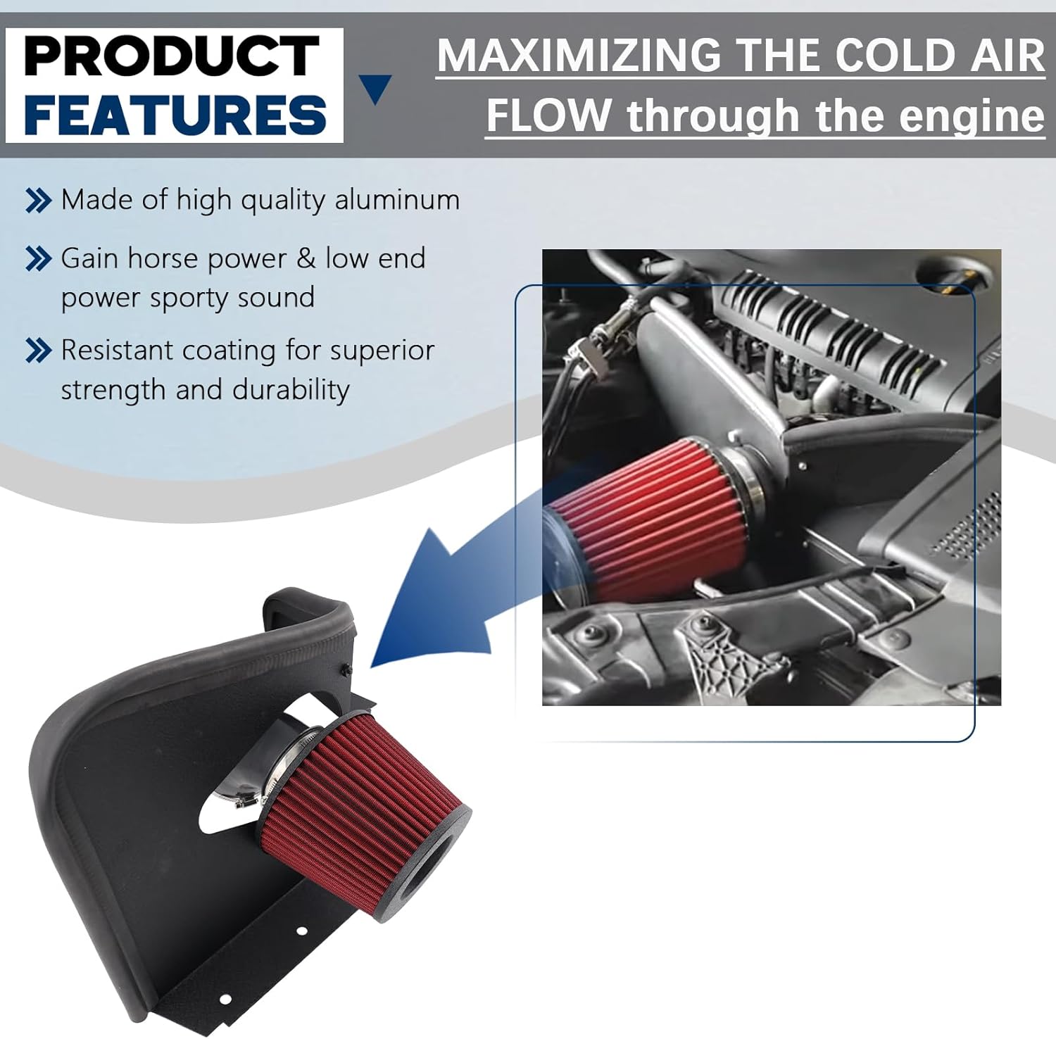 Cold Air Intake Compatible With 2008-2012 Audi A4/A5 B8 2.0