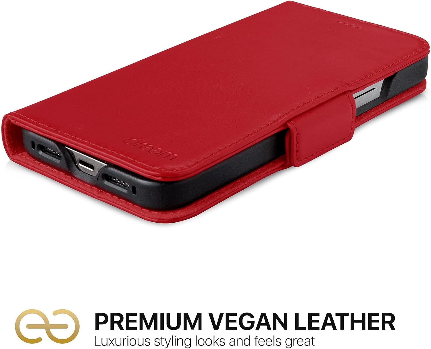 Dreem Bundle: Fibonacci Wallet-Case for iPhone 12 Mini with Euclid MacBook Air Case 13-Inch Hard Cover - Red