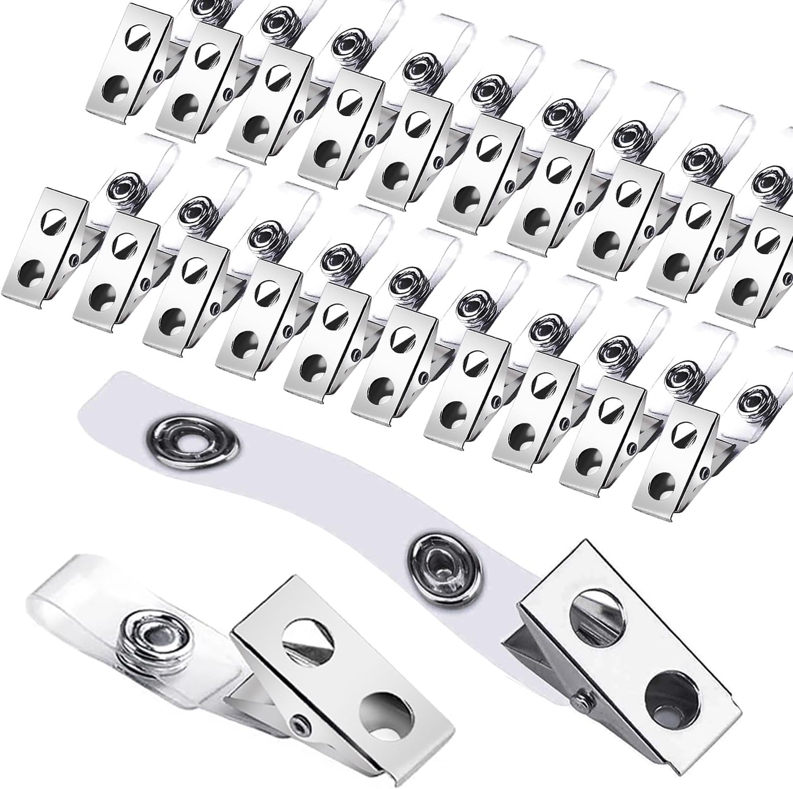 Clear ID Badge Holder Strap Plastic Badge Strap with Snap