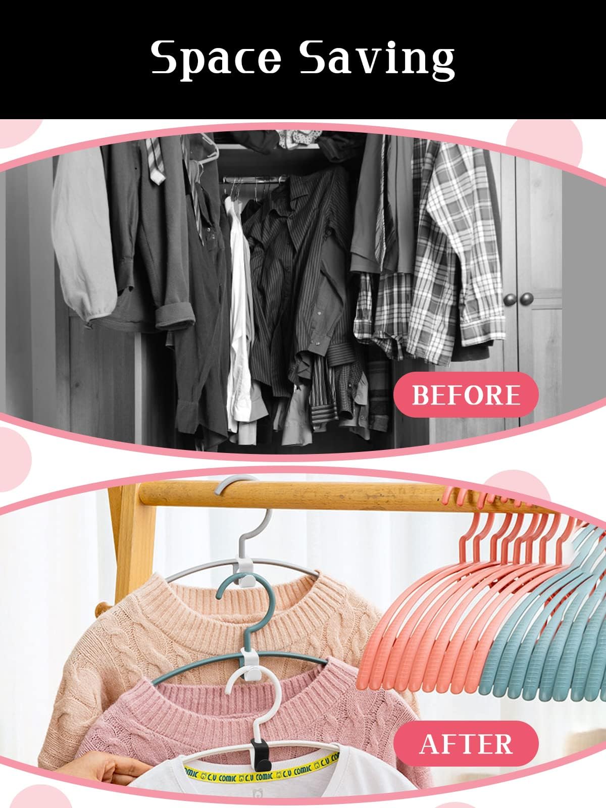 Sinofort 120 Pcs Clothes Hanger Connector Hooks, Drop Connecting Hanger Hook - Image 4