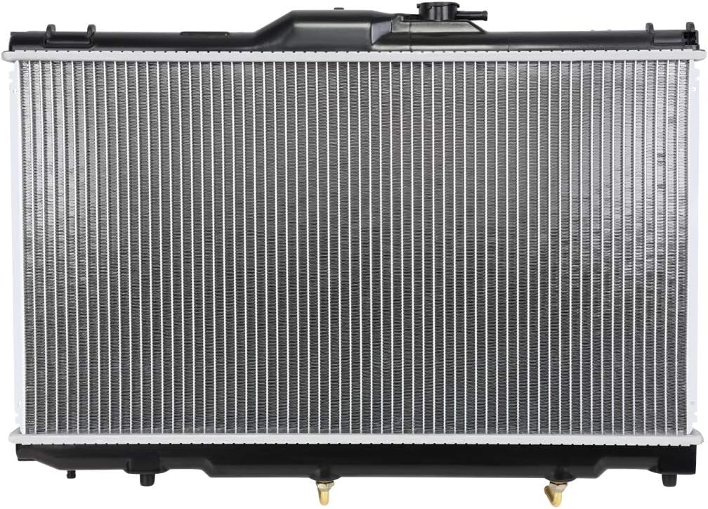 DNA Motoring OEM-RA-2198 Aluminum Radiator Compatible with 98-02 Corolla/Prizm AT,24-3/4" W X 13-3/4" H X 5/8" D,1-1/4" Inlet / 1-1/4" Outlet