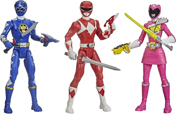 Power Rangers Beast Morphers Special Episode 3-Pack Action Figure Toys Dino Thunder Blue Ranger Mighty Morphin Red Ranger Dino Charge Pink Ranger