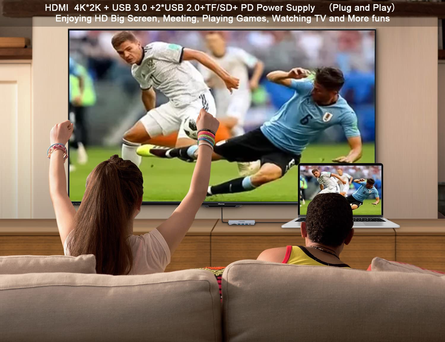 Adattatore USB C HDMI Hub per MacBook Pro/Air M1 M2,iTSOHOO 7 in 1 da Tipo C a HDMI 4K, porte USB 3.0/2.0, lettore di schede SD/TF, adattatore multiporta di ricarica 100W PD per Chromebook/XPS/Surface