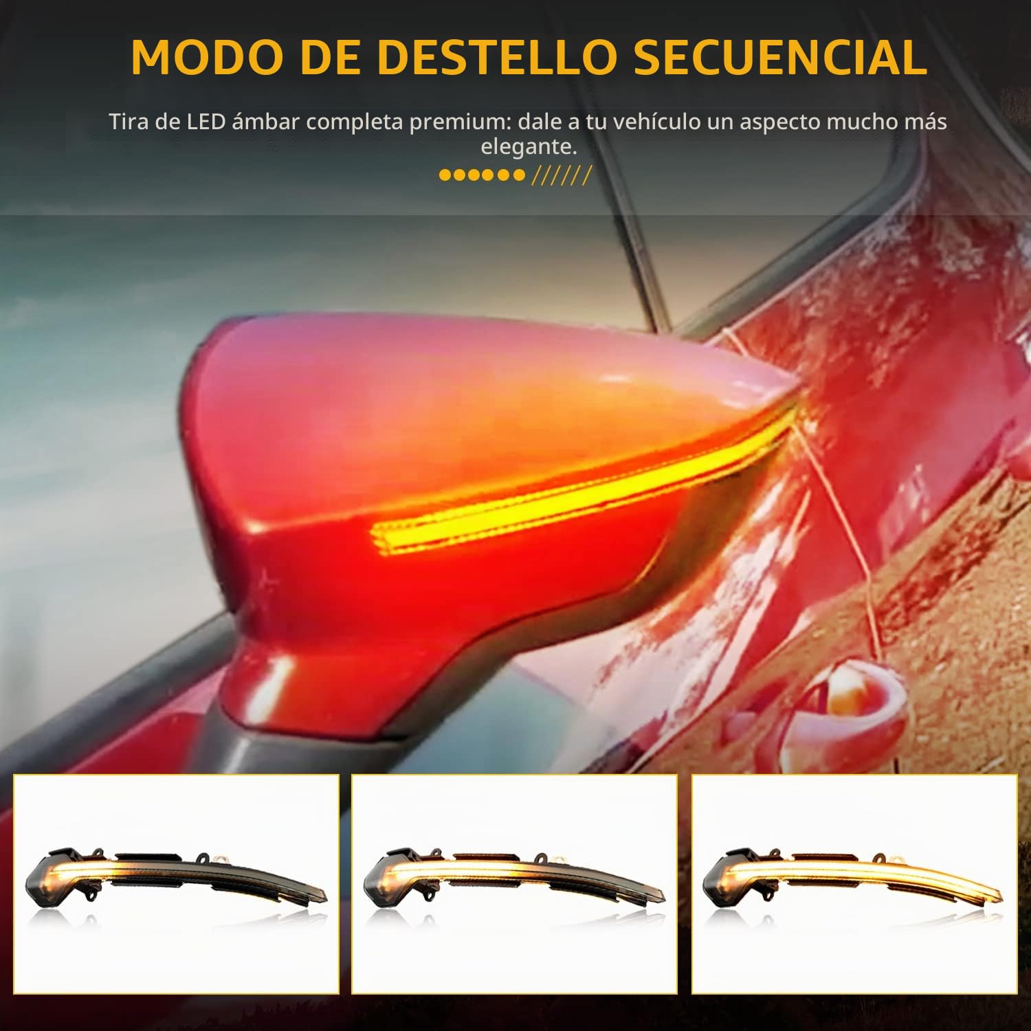 LED Dynamic Side Mirror Turn Signal Light Compatible con SEAT Leon 3 MK3 5F 2013-2020, SEAT Ibiza MK5 KJ1 2017-2019, SEAT Arona KJ7 2017-2019, 2 Piezas
