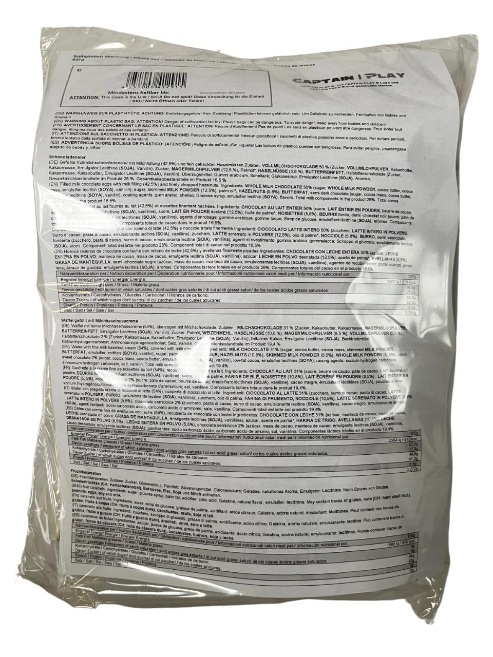 CAPTAIN PLAY Mix de Dulces y Chocolatinas en Formato mini, 210 Piezas en Paquete individual, para Cumpleaños de Niñoscon con 6 Niños, Bolsa con 937g