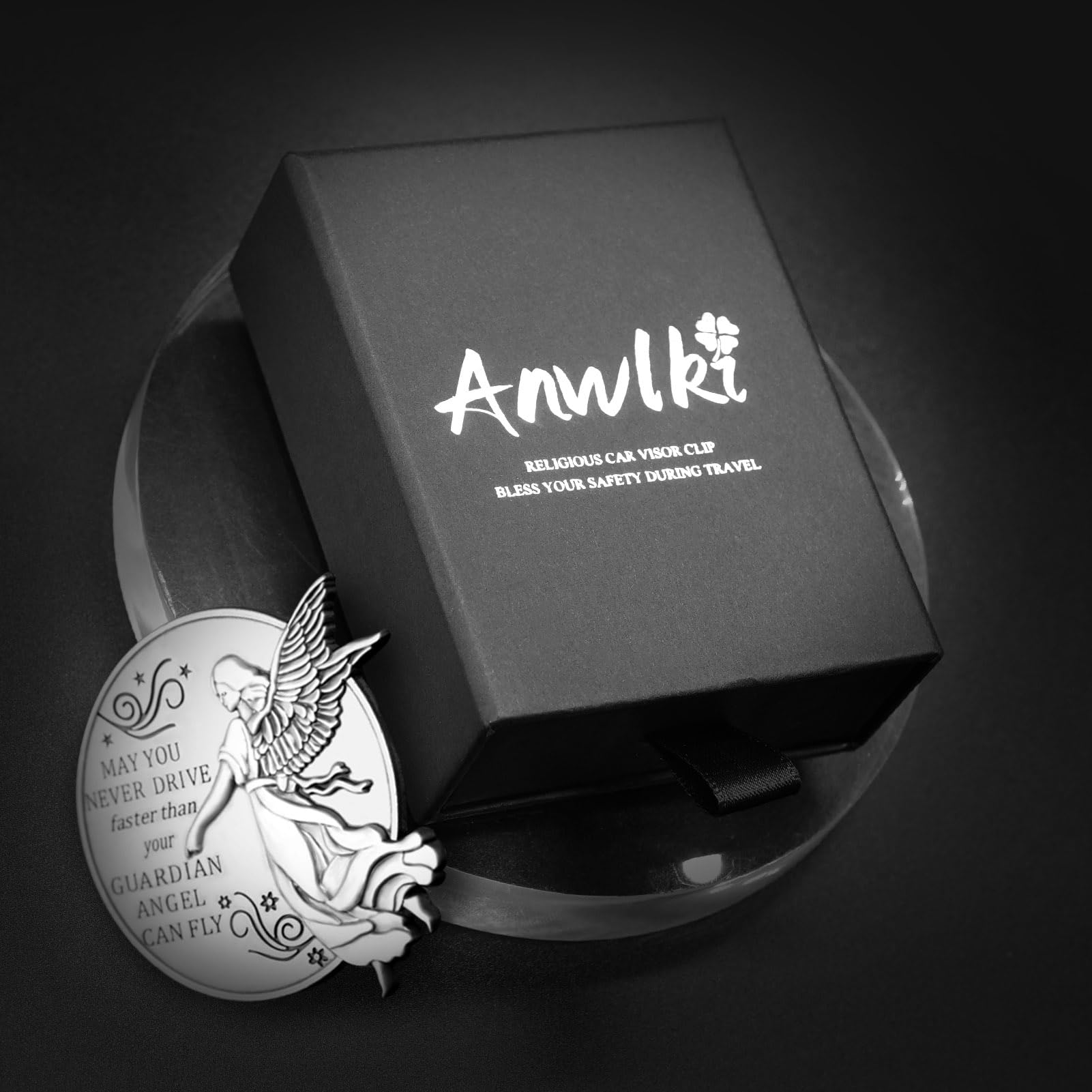 Car Guardian Angel Visor Clip Guardian Angel Medal Accessories Bless Driving Safety Religious Gift for Parent Family Friend — view 3