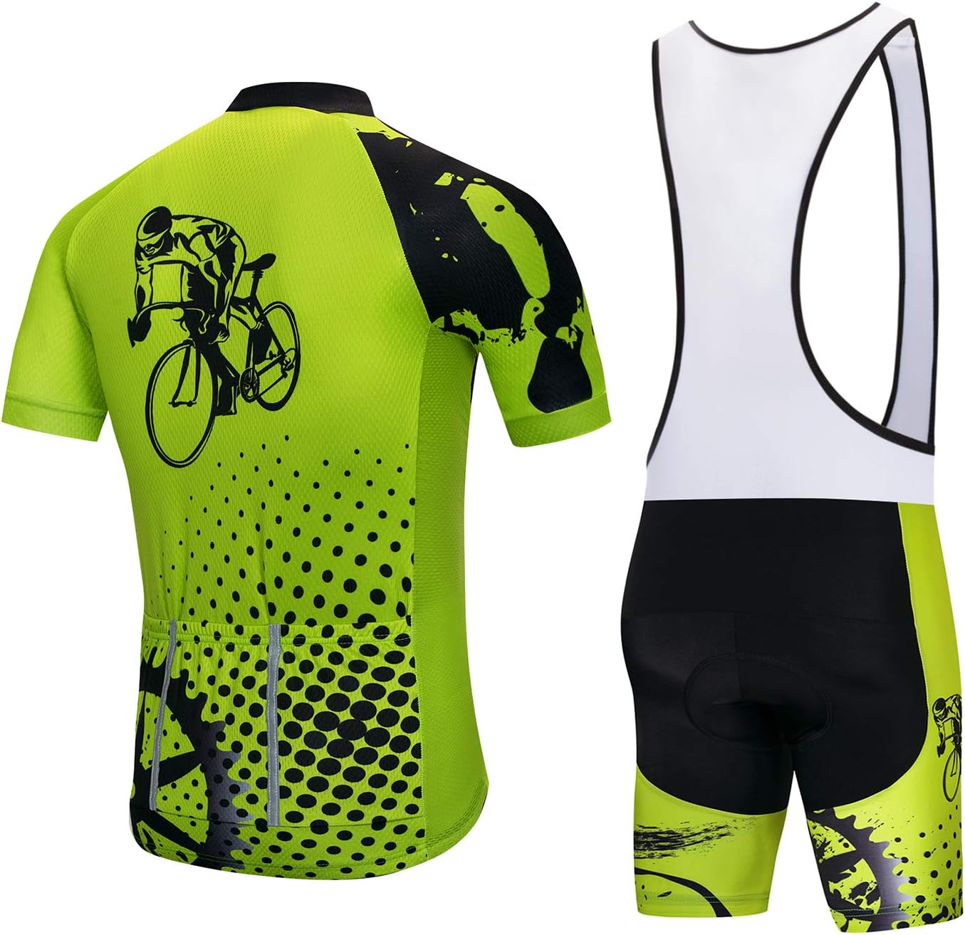 Men's Cycling Jersey Short Sleeve Biking Shirts Bike Clothing Bicycle Jacket with Pockets Breathable