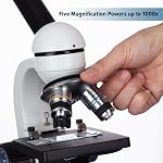 AmScope M150C-PS25 Microscope monoculaire composé, WF10x et WF25x Les lunettes, 40x-1000x Agrandissement, LED Illumination, Brightfield, Condenseur mono-Lens, Coaxial Coarse et Fine Focus, Stade Plain, 110V, Comprend l'ensemble 25 Diapositives préparées