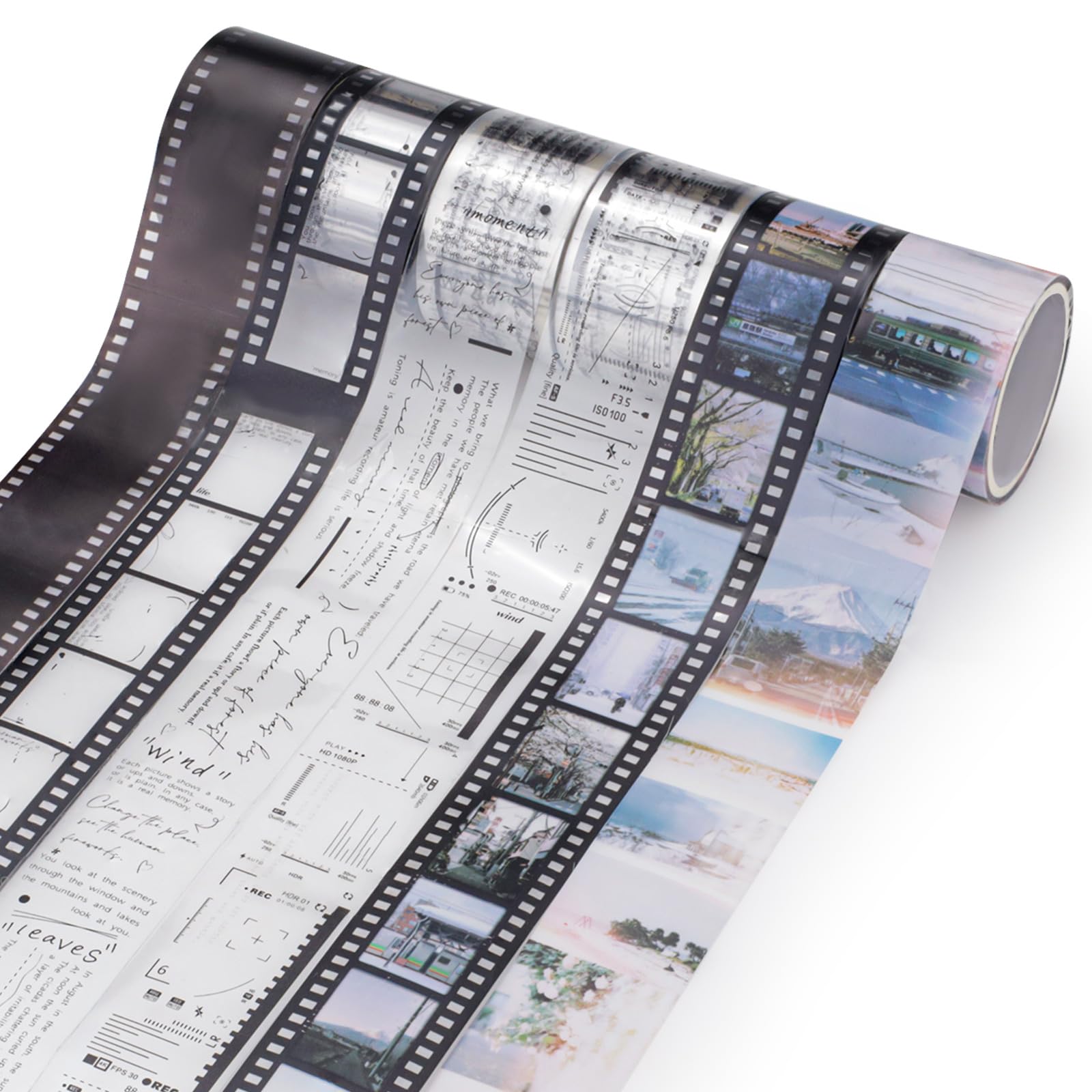 LELE LIFE 6 Rolls Filmstrip PET Washi Tape, Self-Adhesive Retro Movie Film Reel Art Decorative Tape Stickers for Journaling, Scrapbooking, Crafts, Diaries, Junk Journal Supplies