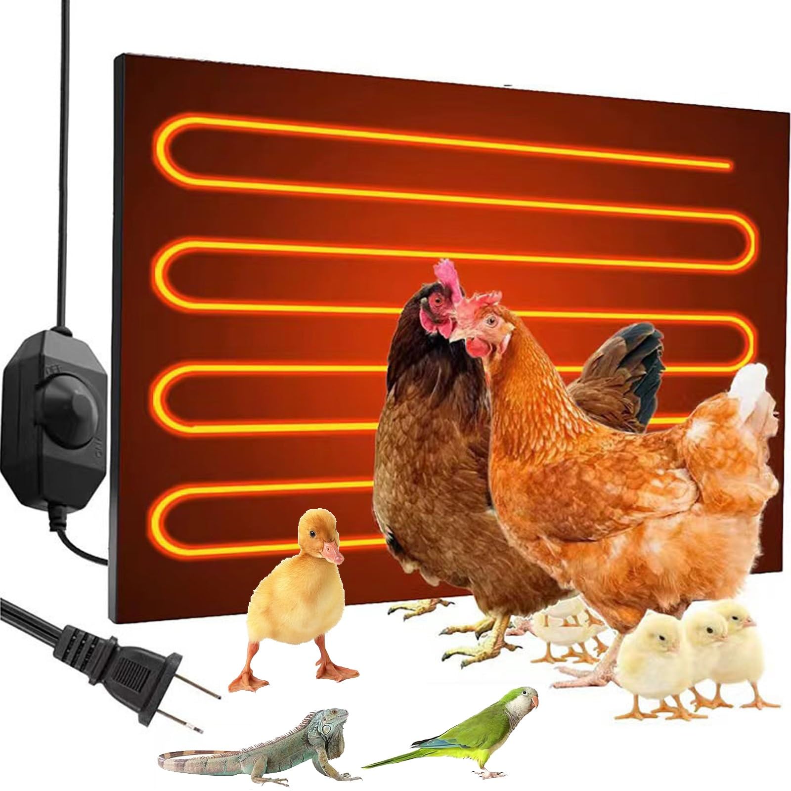 Calentador de Gallinero, Calentador de Pollo Seguro Impermeable de 140W para Gallinero, Temperatura Ajustable y Colgante, para Mantener Calientes Pollos, Perros, Gatos y Otras Mascotas
