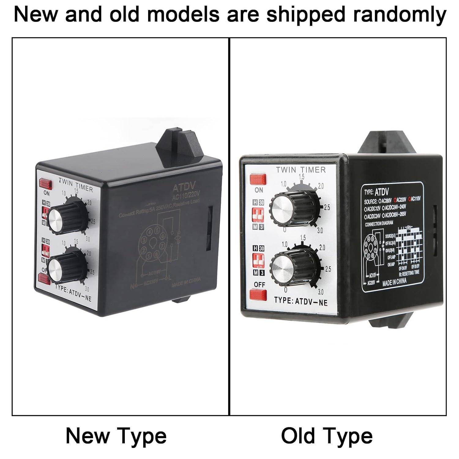 Oumefar Multi-Section Short Period Repeat Cycle Timer Intermittent Timer Twin Timer Relay Control Knob Control On Off Timer Relay ATDV-NE AC110V 220V