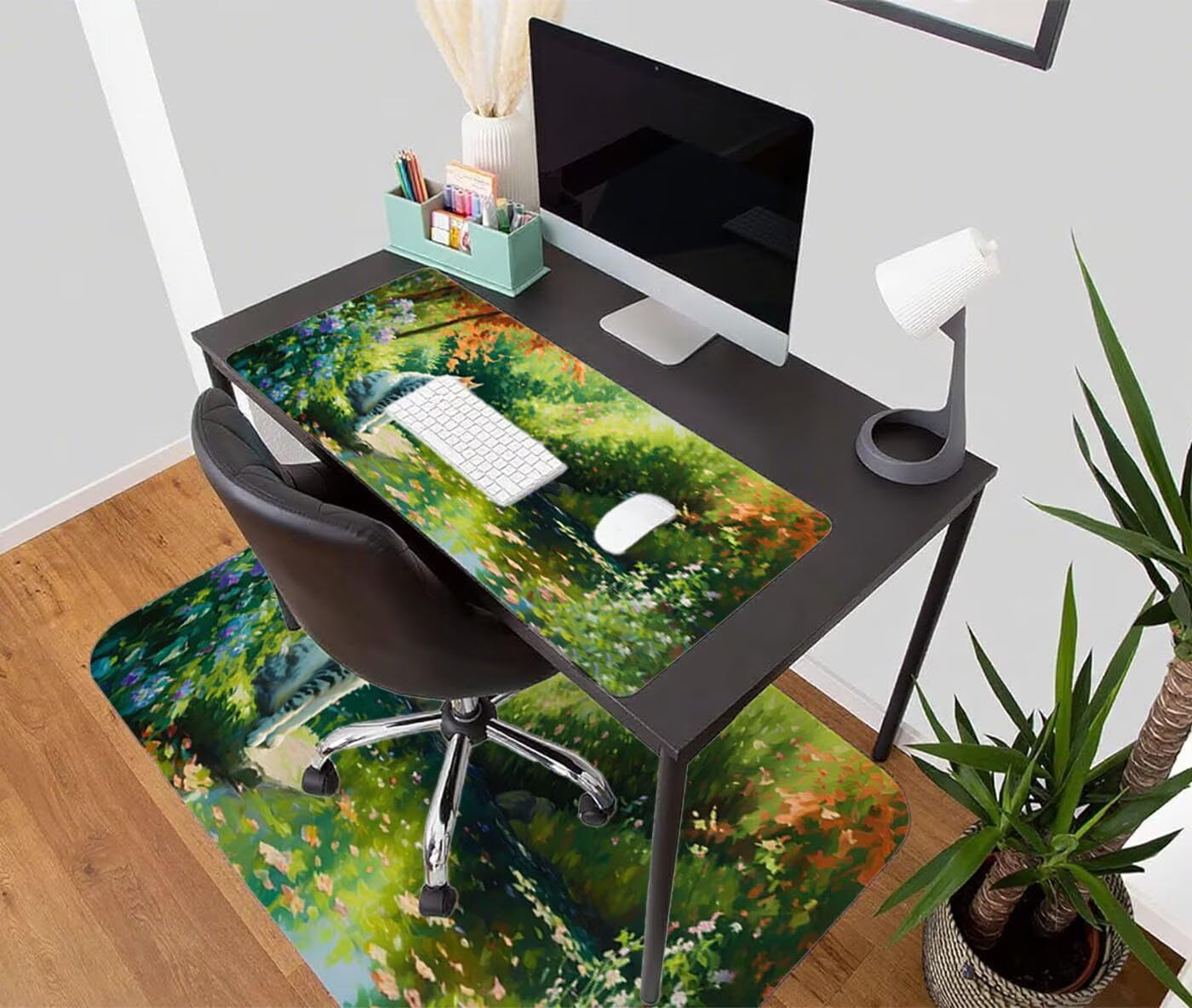 Podkładka pod mysz XXL 1200 x 600 mm duża podkładka pod mysz dla graczy kot pod ręką biurko szyte krawędzie wodoodporna antypoślizgowa do komputera, laptopa poprawia precyzję i szybkość, jezioro S