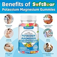 Vista 20 de softbear Sugar Free Potassium Magnesium Gummies for Adults Kids, High Absorption Potassium Supplement Gummies Supports Leg Cramps & Muscle & Immune